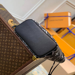 LV M46040 Louis Vuitton Neverfull MM Tote Monogram Bag M46039 Black - Default Title - View 3