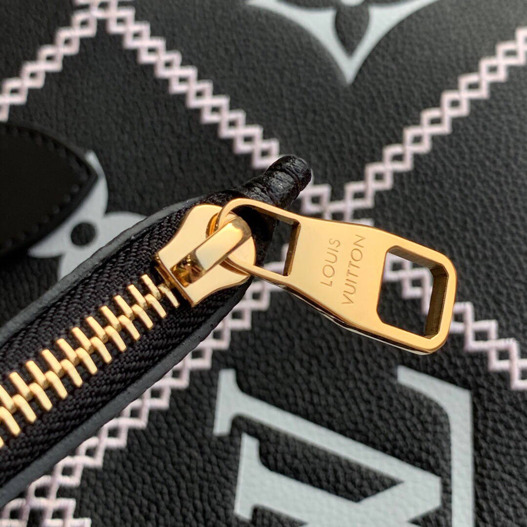 LV M46040 Louis Vuitton Neverfull MM Tote Monogram Bag M46039 Black - Default Title - View 6