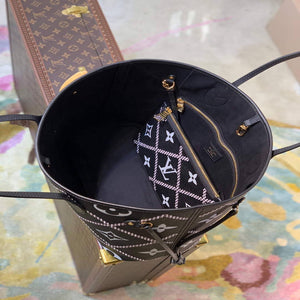 LV M46040 Louis Vuitton Neverfull MM Tote Monogram Bag M46039 Black - Default Title - View 8