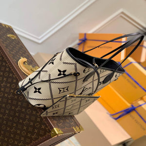 LV M46039 Louis Vuitton Neverfull MM Tote Monogram Bag M46040 Cr¨¨me Beige - Default Title - View 2