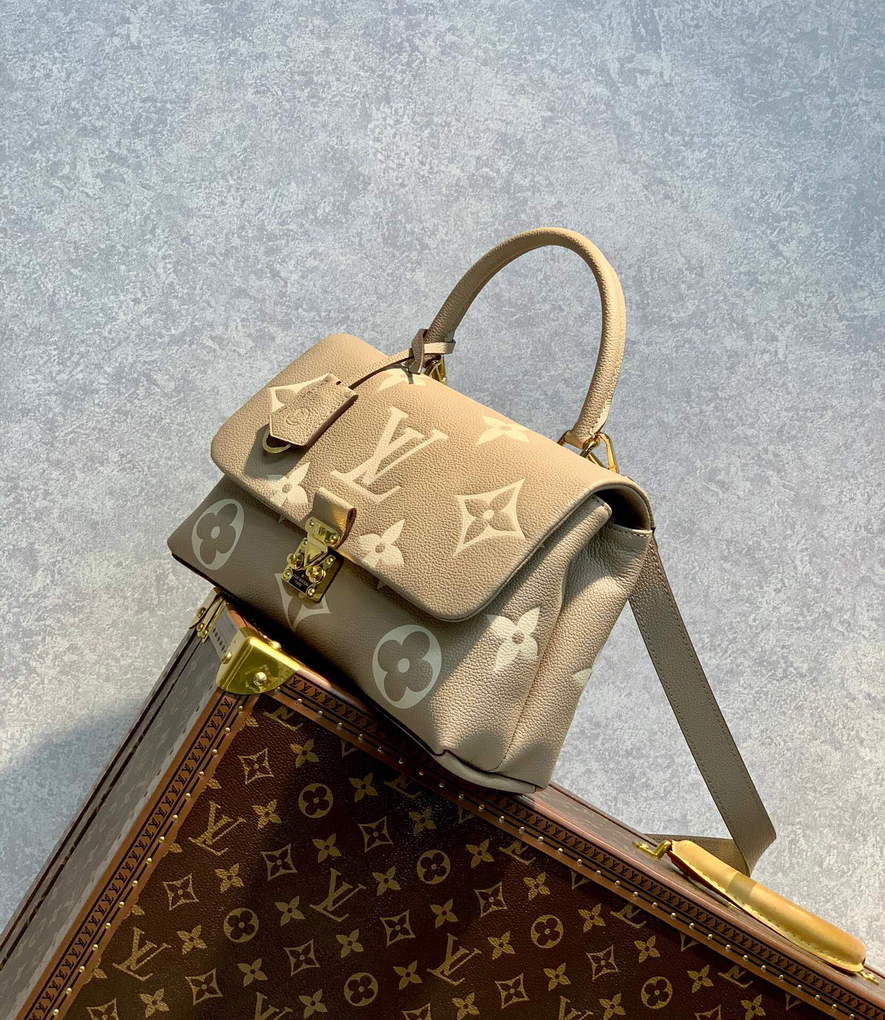 LV M46041 Louis Vuitton Madeleine MM Handbag Embossed Grained Cowhide Leather - Default Title - View 3