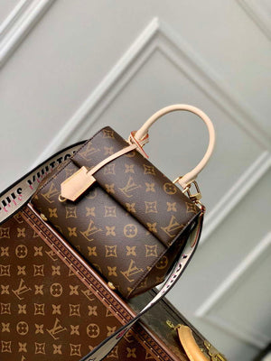 LV M46055 Louis Vuitton Cluny Mini Handbag Black Shoulder Strap - Default Title - View 1