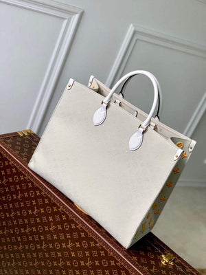 LV M46076 Louis Vuitton Onthego GM Tote Bag White leather - Default Title - View 2