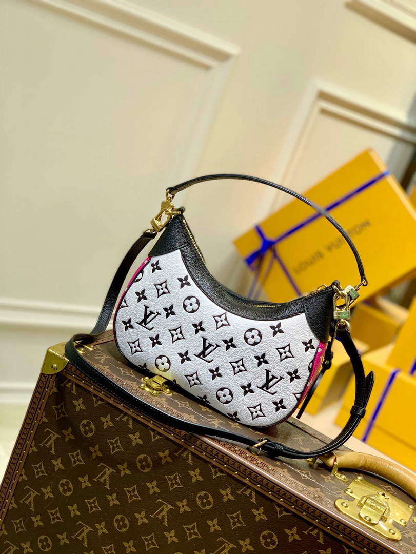 LV M46091 Louis Vuitton Bagatelle BB Bag Black White - Default Title - View 2