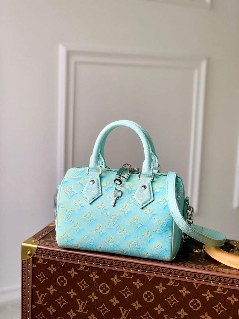 LV M46092 Louis Vuitton Speedy Bandouliere 20 Handbag Vert d'eau Green