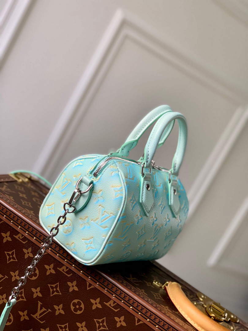 LV M46092 Louis Vuitton Speedy Bandouliere 20 Handbag Vert d'eau Green