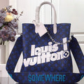 LV M46112 Louis Vuitton Carry It Bag 32cm Monogram Canvas Spring/Summer 2021 Collection Blue