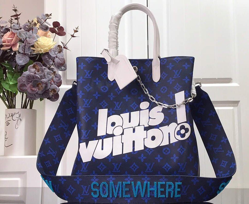 LV M46112 Louis Vuitton Carry It Bag 32cm Monogram Canvas Spring/Summer 2021 Collection Blue