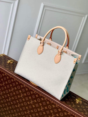 LV M46128 Louis Vuitton Onthego MM Tote Bag Yellow leather - Default Title - View 3
