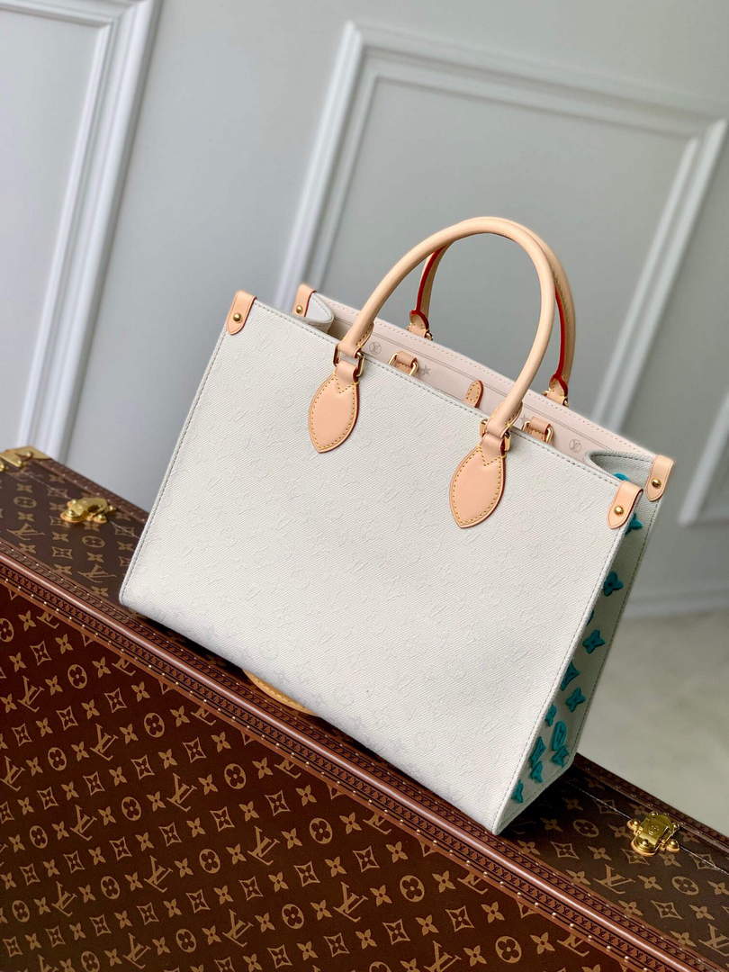 LV M46128 Louis Vuitton Onthego MM Tote Bag Yellow leather - Default Title - View 3