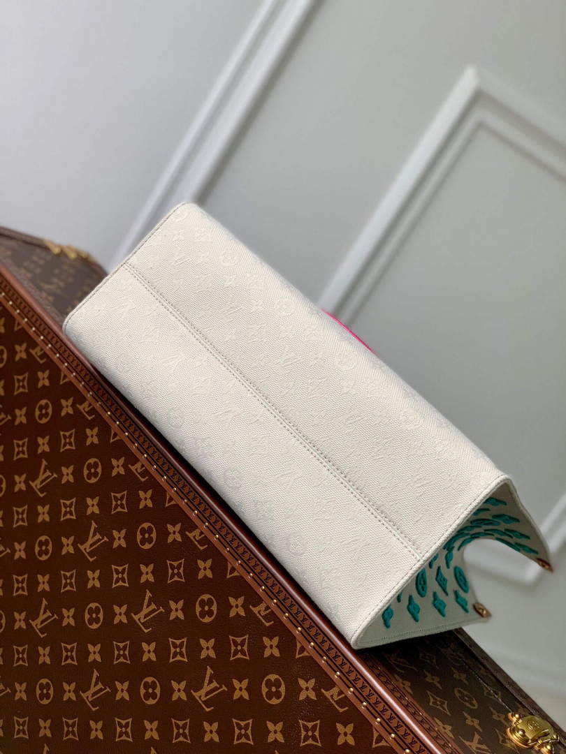 LV M46128 Louis Vuitton Onthego MM Tote Bag Yellow leather - Default Title - View 5