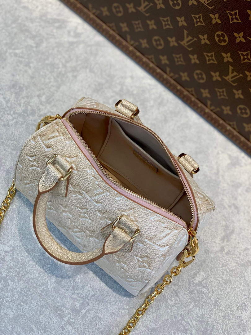 LV M46163 Louis Vuitton Speedy Bandouliere 20 Handbag Pale Beige - Default Title - View 8