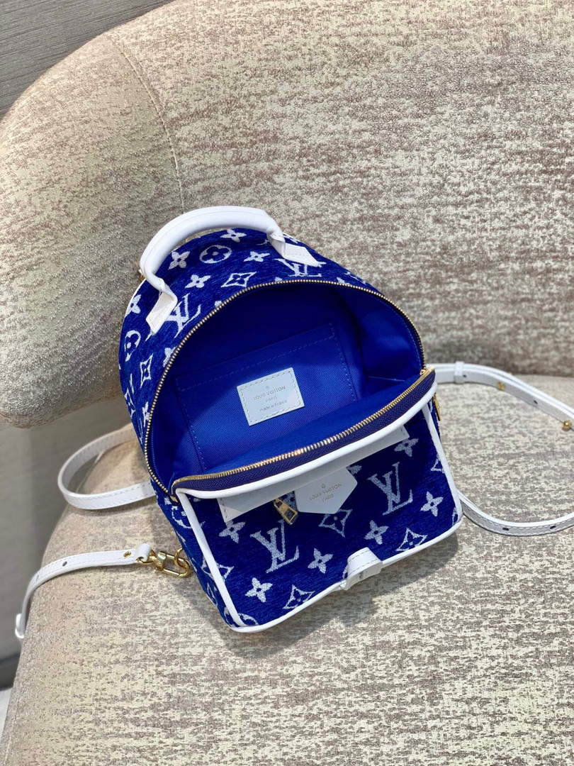LV M46207 Louis Vuitton palm springs mini Bag Blue - Default Title - View 5