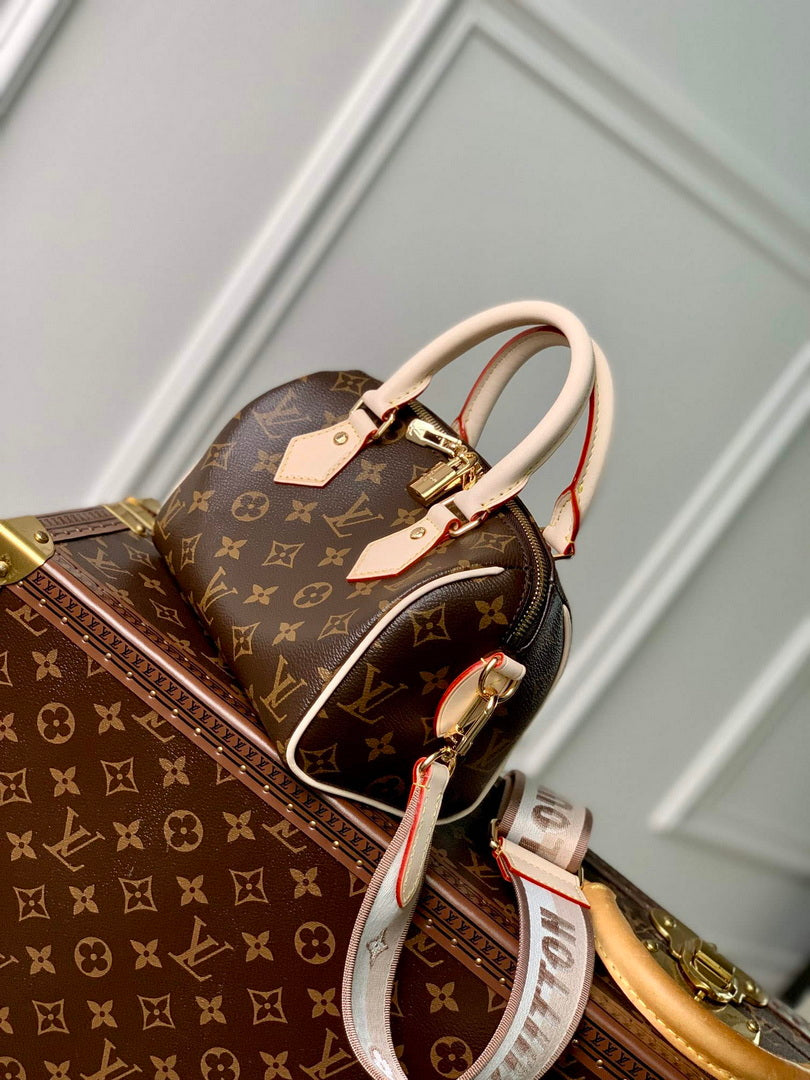 LV M46222 Louis Vuitton Speedy Bandouliere 20 Beige - Default Title - View 3