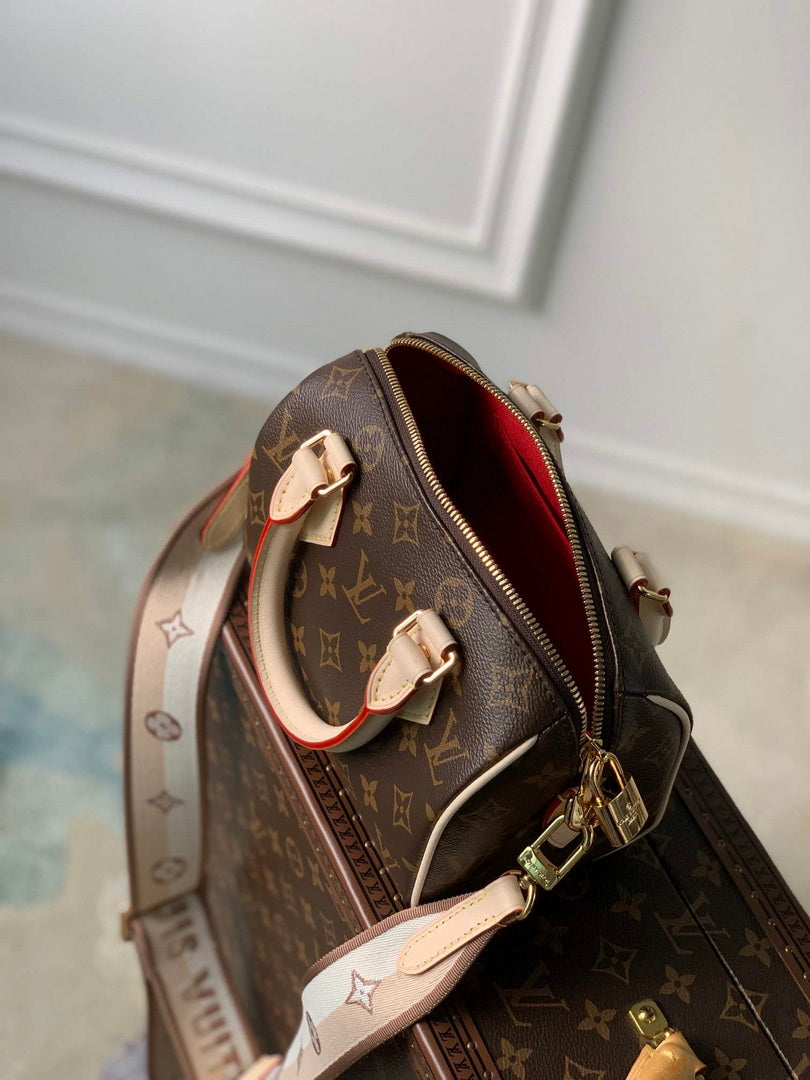 LV M46222 Louis Vuitton Speedy Bandouliere 20 Beige