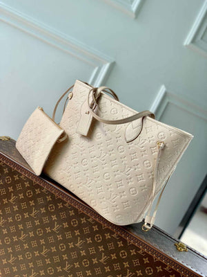 LV M46231 Louis Vuitton Neverfull MM Carryall Pale Beige - Default Title - View 2