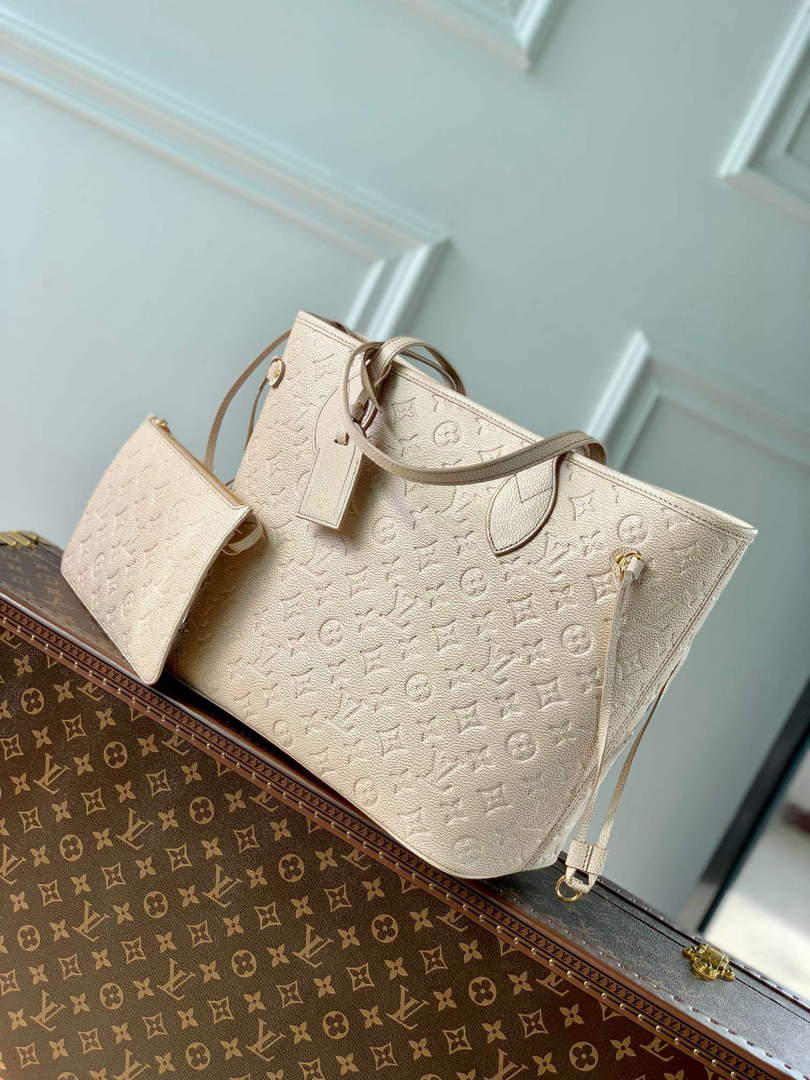 LV M46231 Louis Vuitton Neverfull MM Carryall Pale Beige - Default Title - View 2