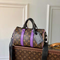 LV M46249 Louis Vuitton Keepall Bandouliere 25 Bag Purple - Default Title - View 1