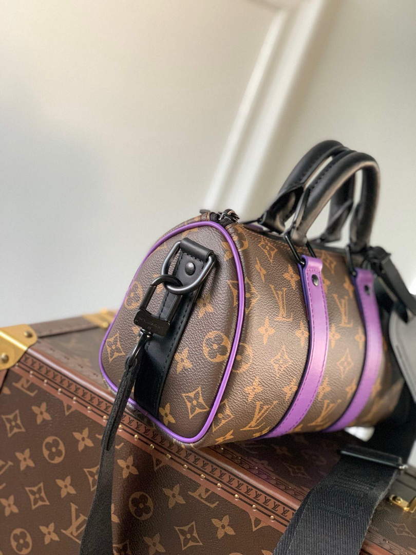LV M46249 Louis Vuitton Keepall Bandouliere 25 Bag Purple - Default Title - View 2