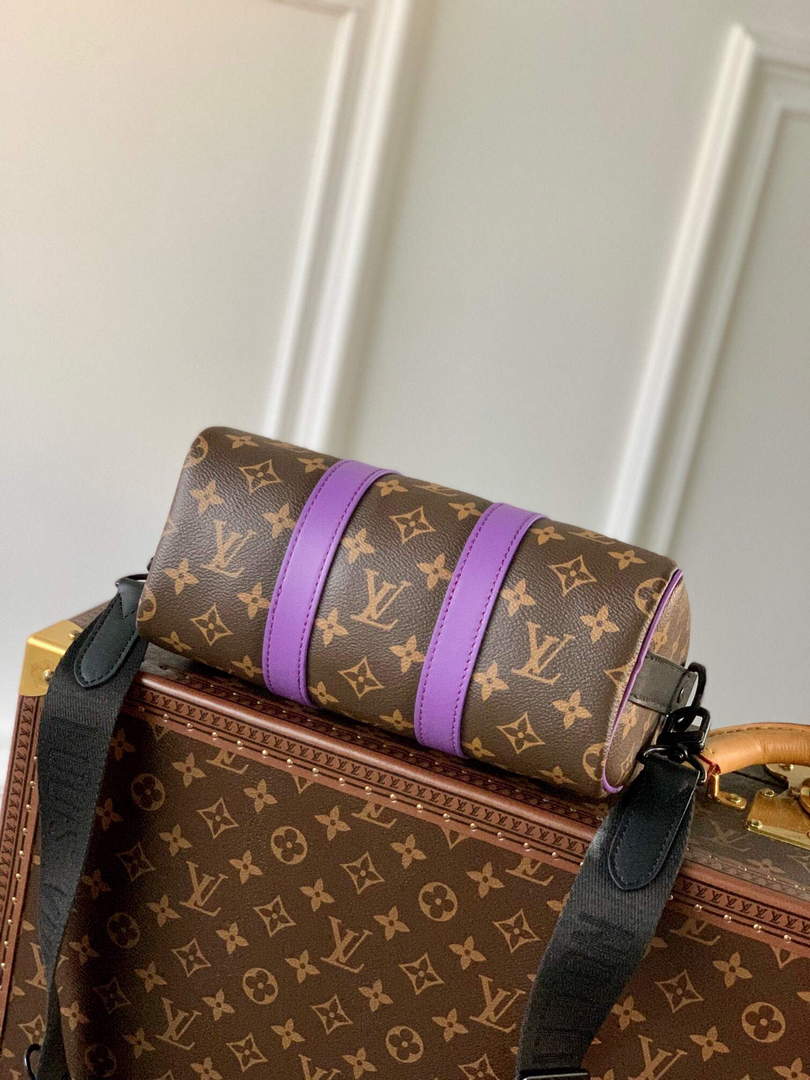 LV M46249 Louis Vuitton Keepall Bandouliere 25 Bag Purple - Default Title - View 4