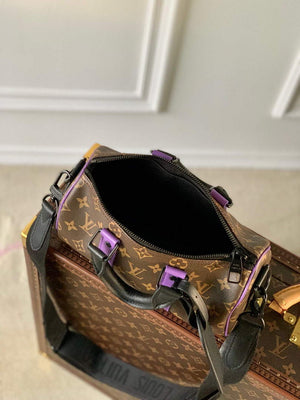 LV M46249 Louis Vuitton Keepall Bandouliere 25 Bag Purple - Default Title - View 5