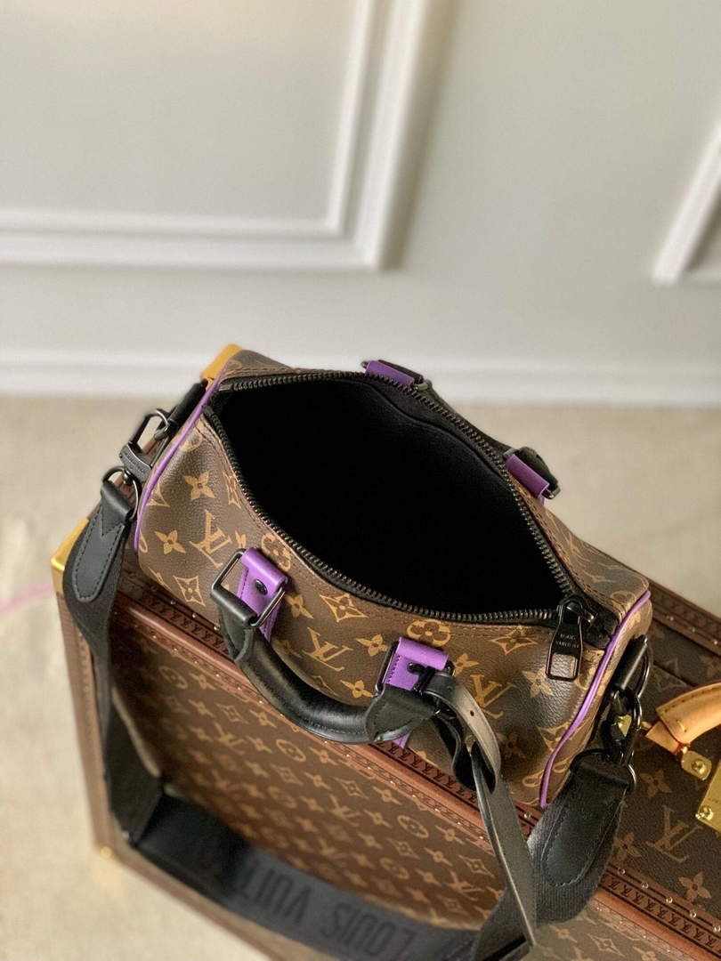 LV M46249 Louis Vuitton Keepall Bandouliere 25 Bag Purple - Default Title - View 5