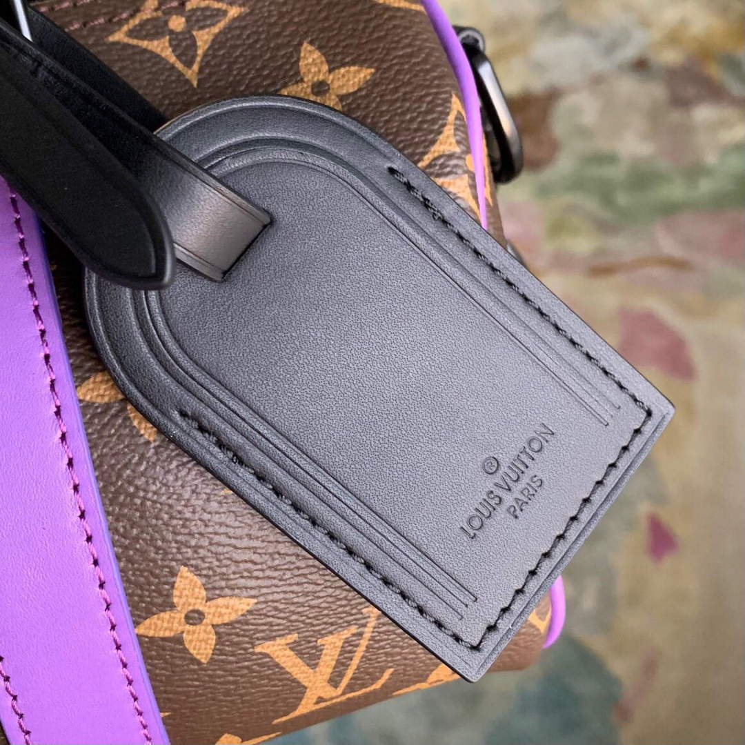 LV M46249 Louis Vuitton Keepall Bandouliere 25 Bag Purple - Default Title - View 6