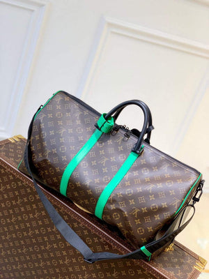 LV M46259 Louis Vuitton Keepall Bandouliere 50 Bag Minty Green - Default Title - View 2