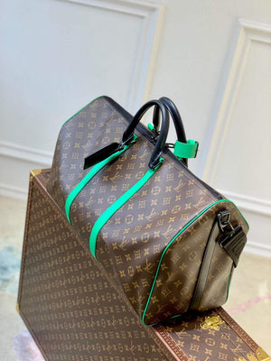 LV M46259 Louis Vuitton Keepall Bandouliere 50 Bag Minty Green - Default Title - View 3