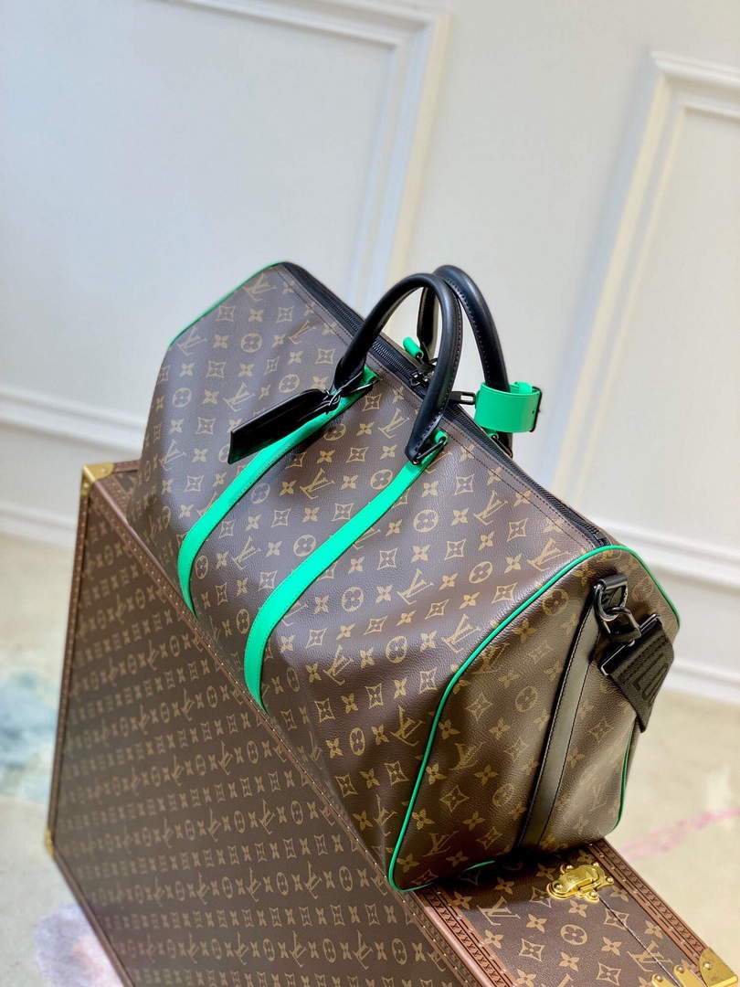 LV M46259 Louis Vuitton Keepall Bandouliere 50 Bag Minty Green - Default Title - View 3