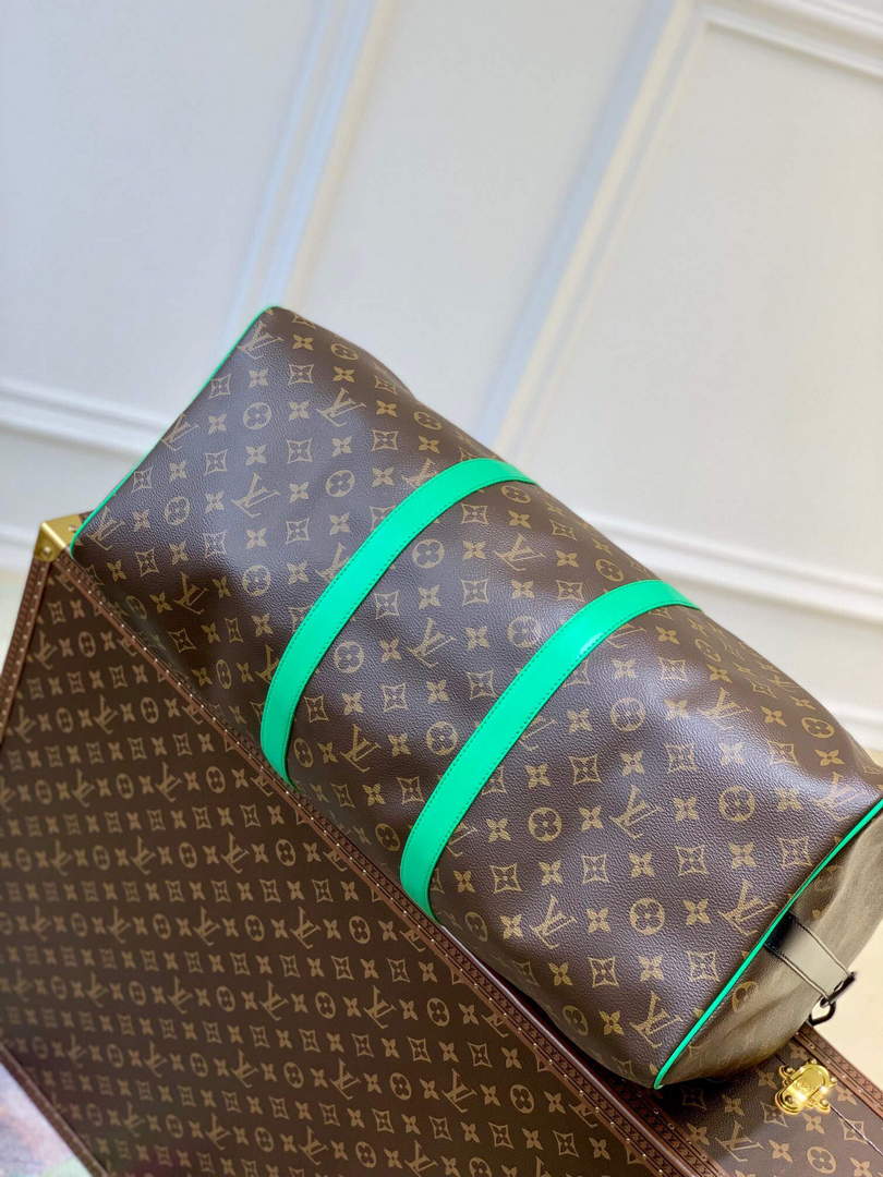 LV M46259 Louis Vuitton Keepall Bandouliere 50 Bag Minty Green - Default Title - View 4