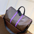 LV M46259 Louis Vuitton Keepall Bandouliere 50 Bag Purple - Default Title - View 1