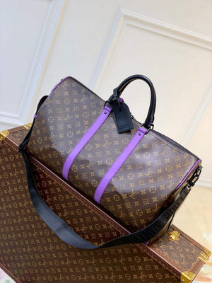 LV M46259 Louis Vuitton Keepall Bandouliere 50 Bag Purple - Default Title - View 1