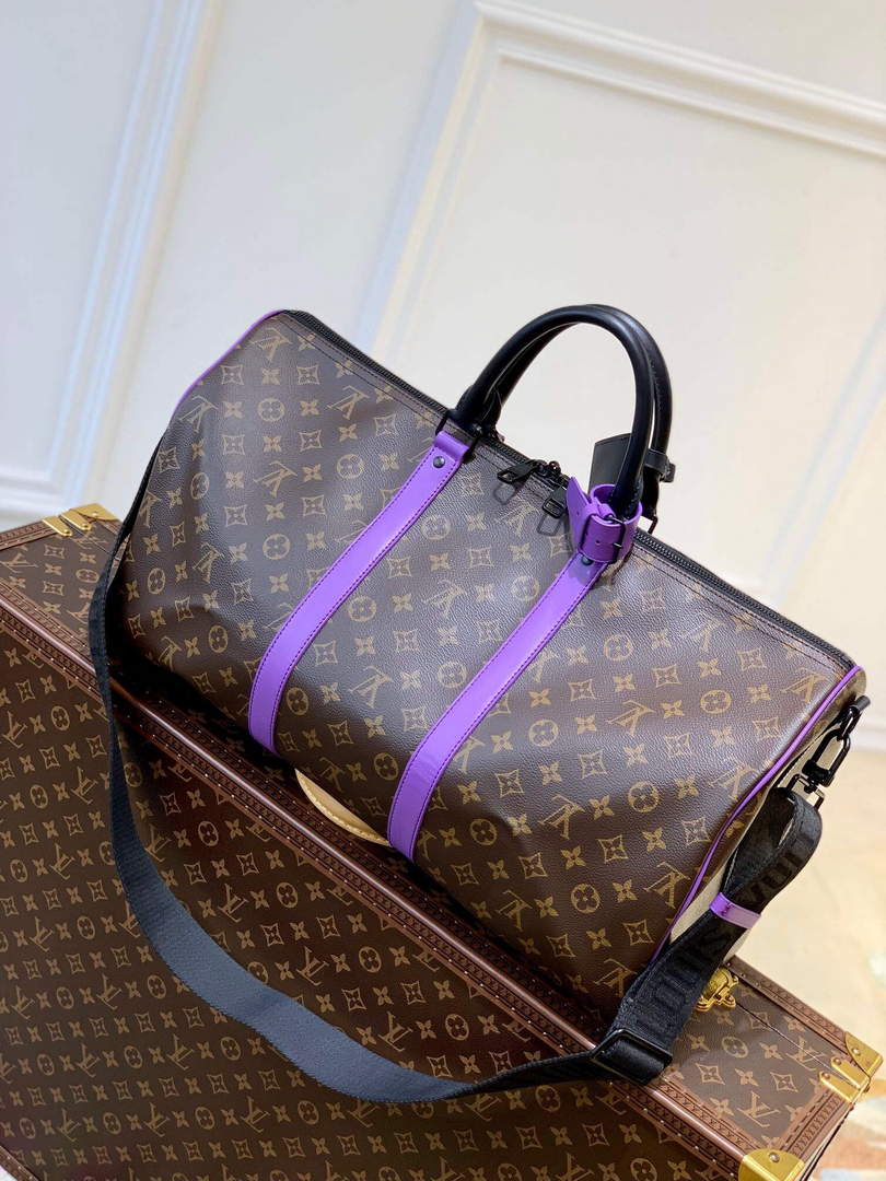 LV M46259 Louis Vuitton Keepall Bandouliere 50 Bag Purple - Default Title - View 2