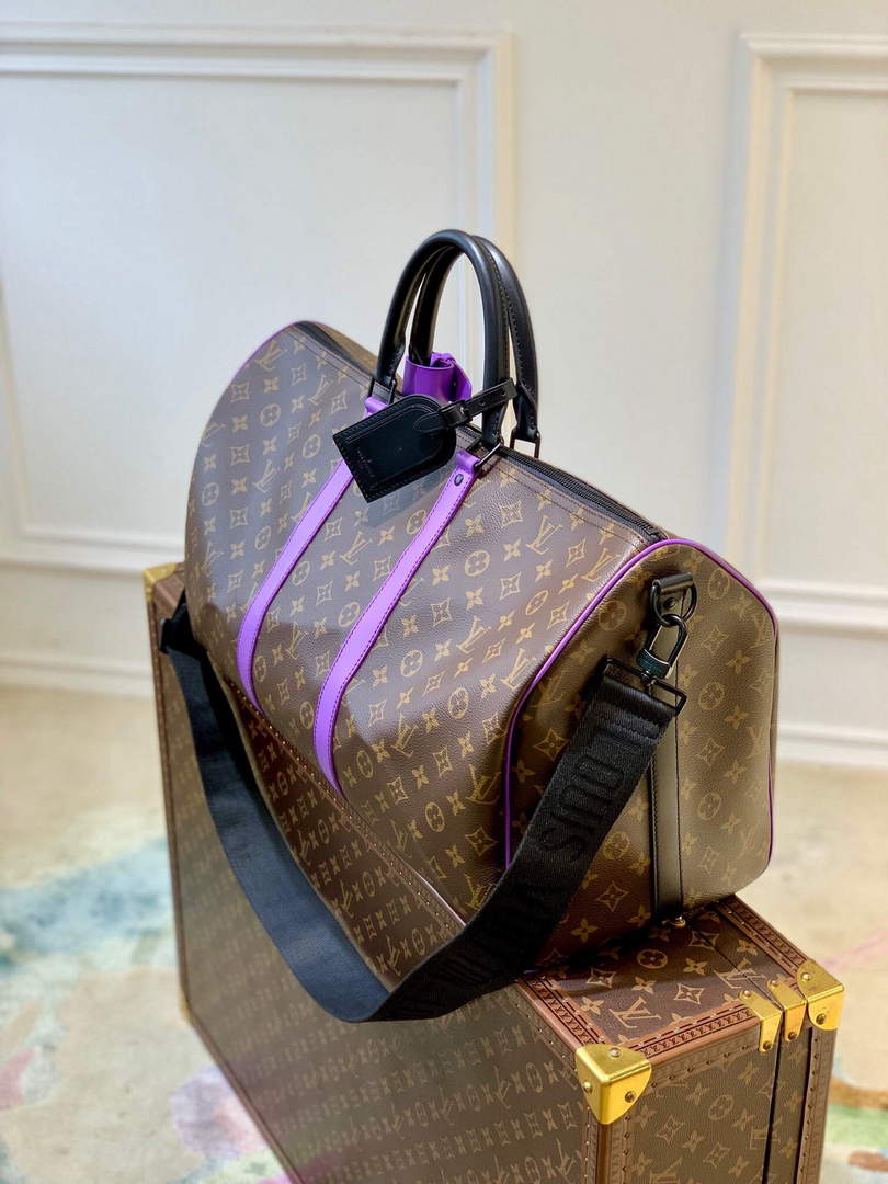 LV M46259 Louis Vuitton Keepall Bandouliere 50 Bag Purple - Default Title - View 3