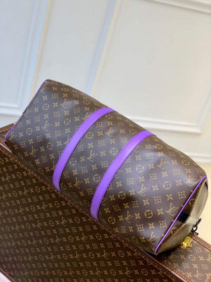 LV M46259 Louis Vuitton Keepall Bandouliere 50 Bag Purple - Default Title - View 4