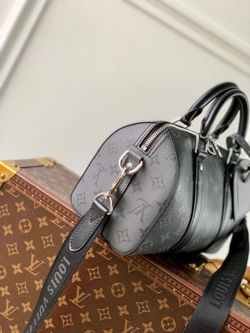 LV M46271 Louis Vuitton Keepall Bandouliere 25 Bag Black - Default Title - View 2