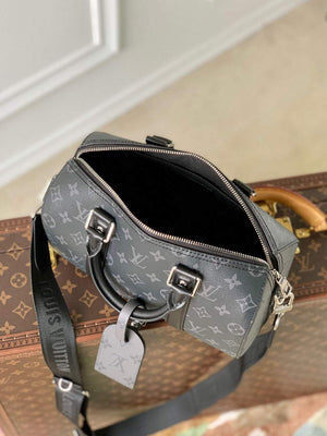LV M46271 Louis Vuitton Keepall Bandouliere 25 Bag Black - Default Title - View 4