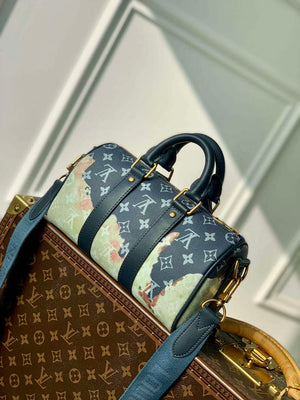 LV M46271 Louis Vuitton Keepall Bandouliere 25 Bag Blue - Default Title - View 2