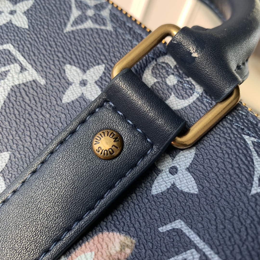 LV M46271 Louis Vuitton Keepall Bandouliere 25 Bag Blue