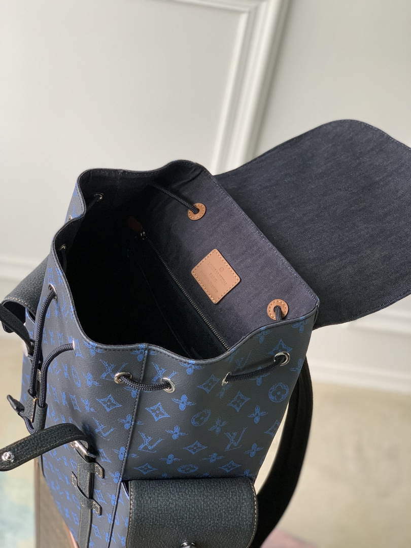 LV M46338 Louis Vuitton Christopher MM Backpack Blue - Default Title - View 8