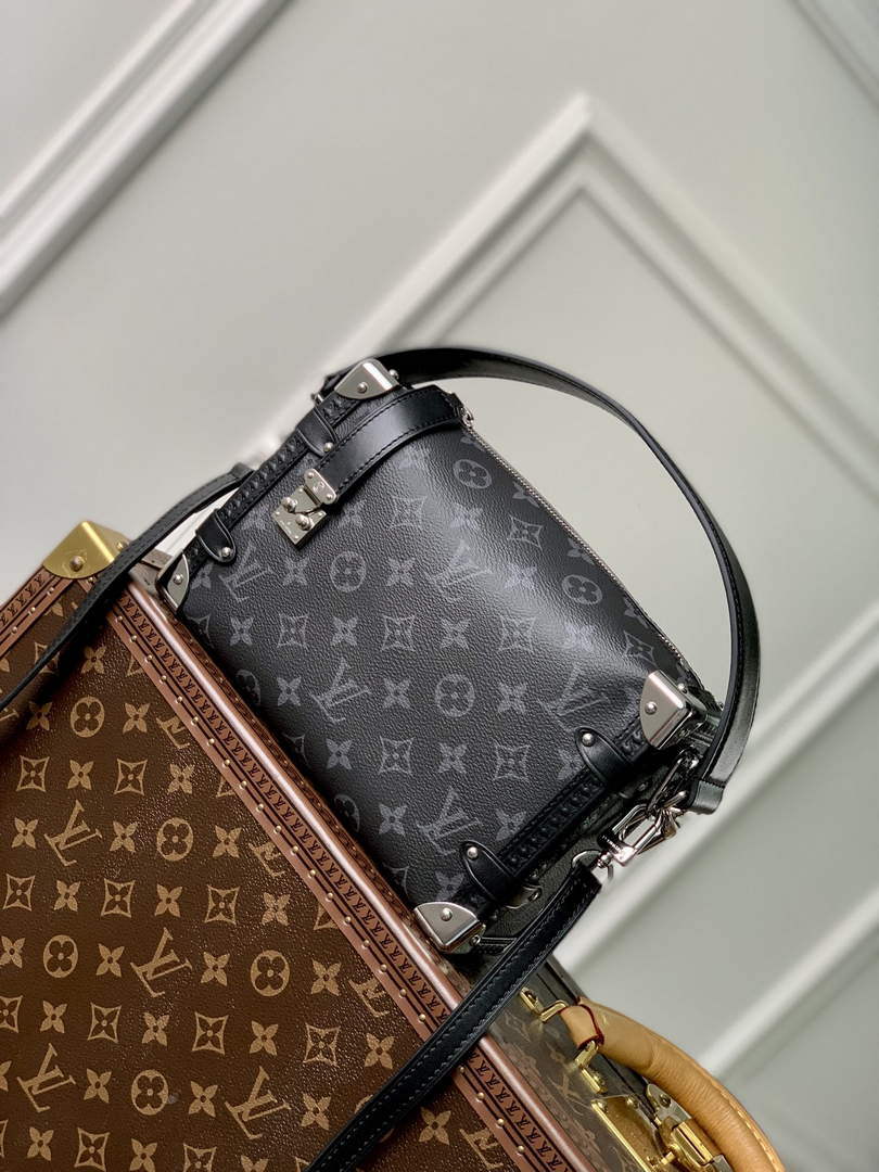 LV M46358 Louis Vuitton Side Trunk PM Handbag Black - Default Title - View 1