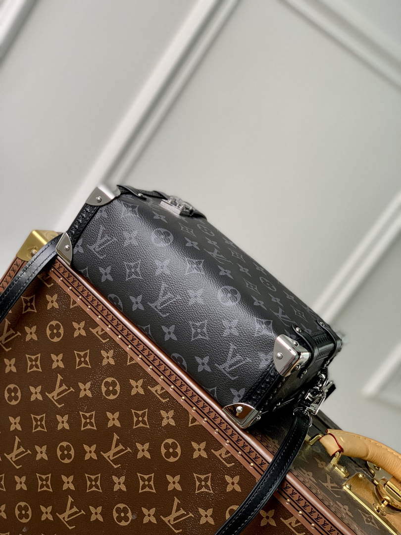 LV M46358 Louis Vuitton Side Trunk PM Handbag Black