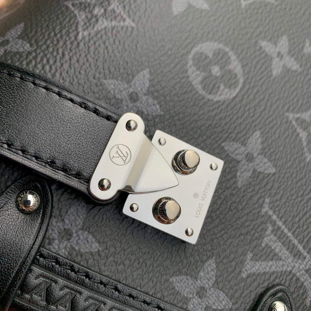 LV M46358 Louis Vuitton Side Trunk PM Handbag Black