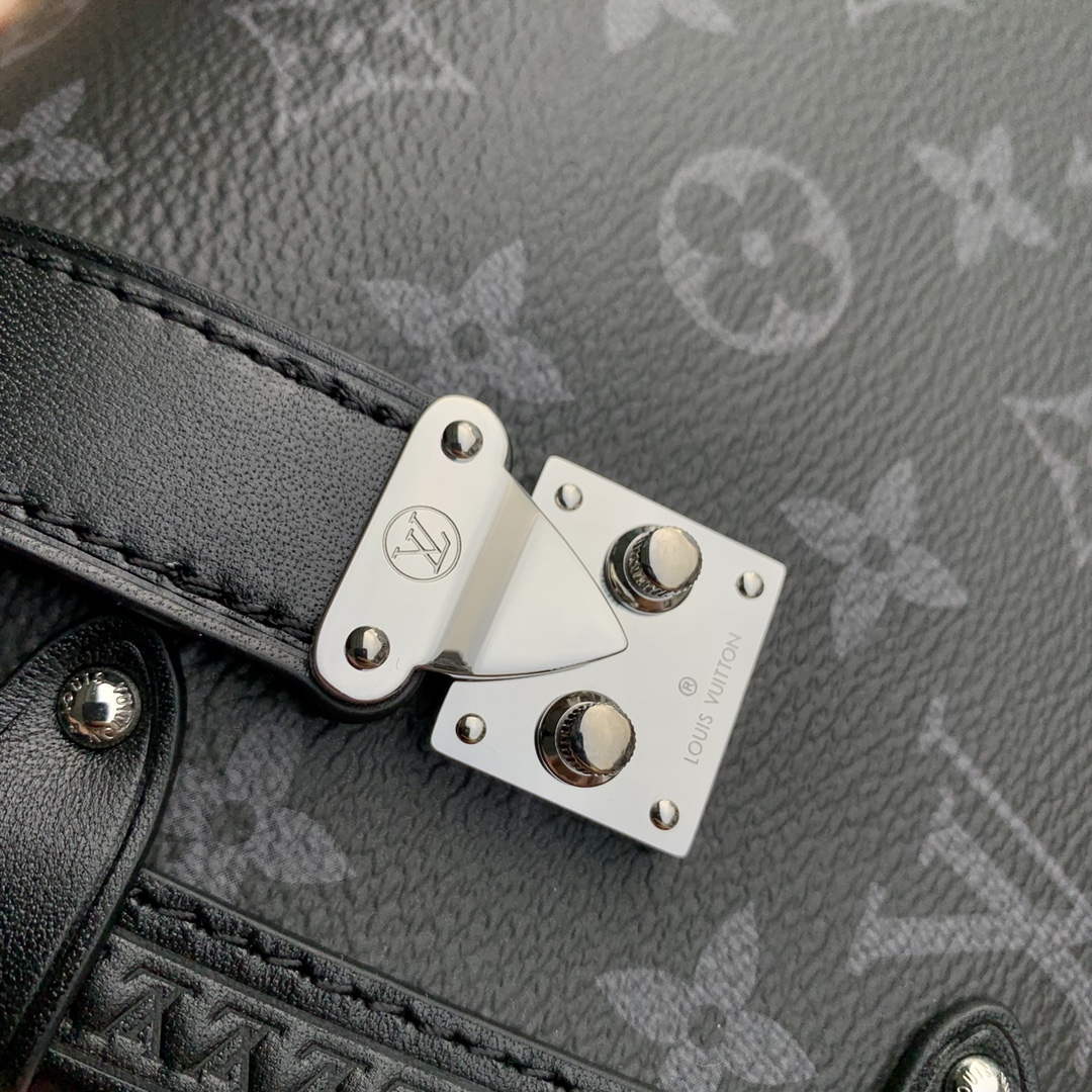 LV M46358 Louis Vuitton Side Trunk PM Handbag Black