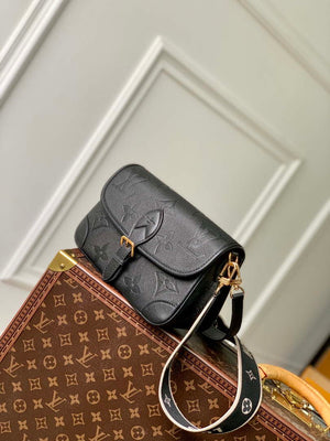 LV M46386 Louis Vuitton Diane Monogram Empreinte Leather Black - Default Title - View 3