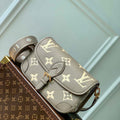 LV M46386 Louis Vuitton Diane Monogram Empreinte Leather Gray with Camel - Default Title - View 1