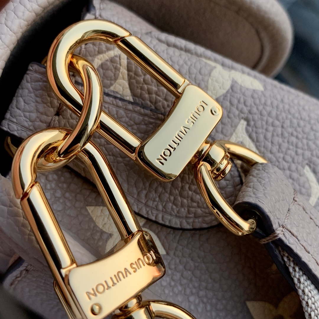LV M46386 Louis Vuitton Diane Monogram Empreinte Leather Gray with Camel - Default Title - View 5