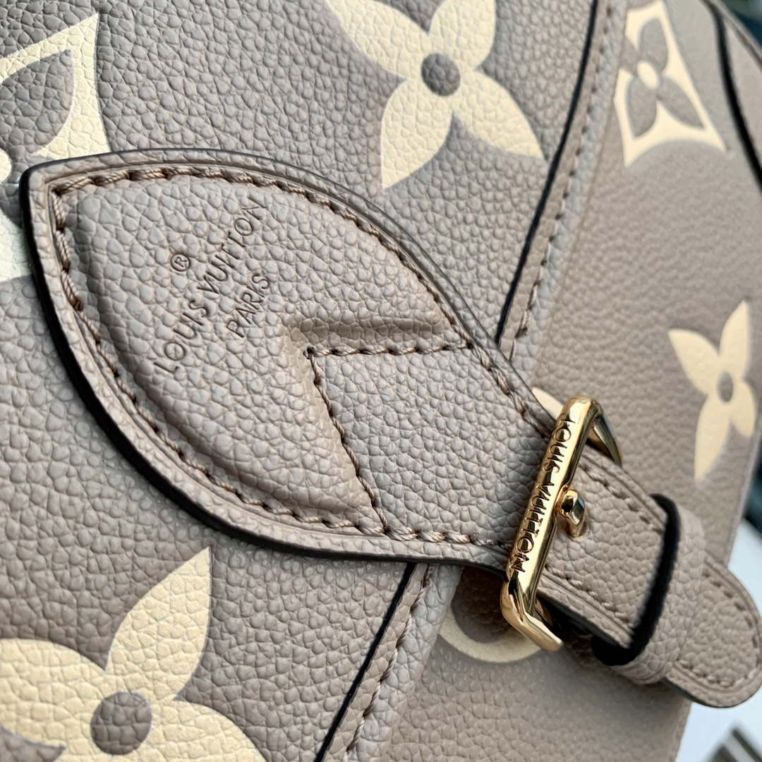 LV M46386 Louis Vuitton Diane Monogram Empreinte Leather Gray with Camel