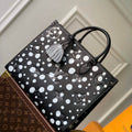 LV M46389 Louis Vuitton LV x YK OnTheGo MM Bag Black White - Default Title - View 1